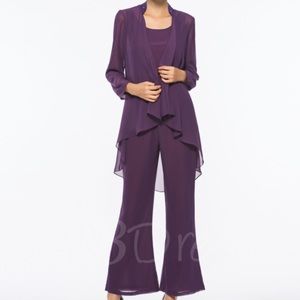 Loose 3 Pieces Mother of the Bride Pantsuit